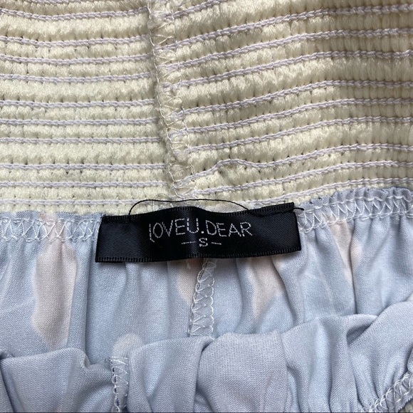 LoveU.Dear Blue Floral Elastic Waist Boho Shorts Size Small - Picture 5 of 8